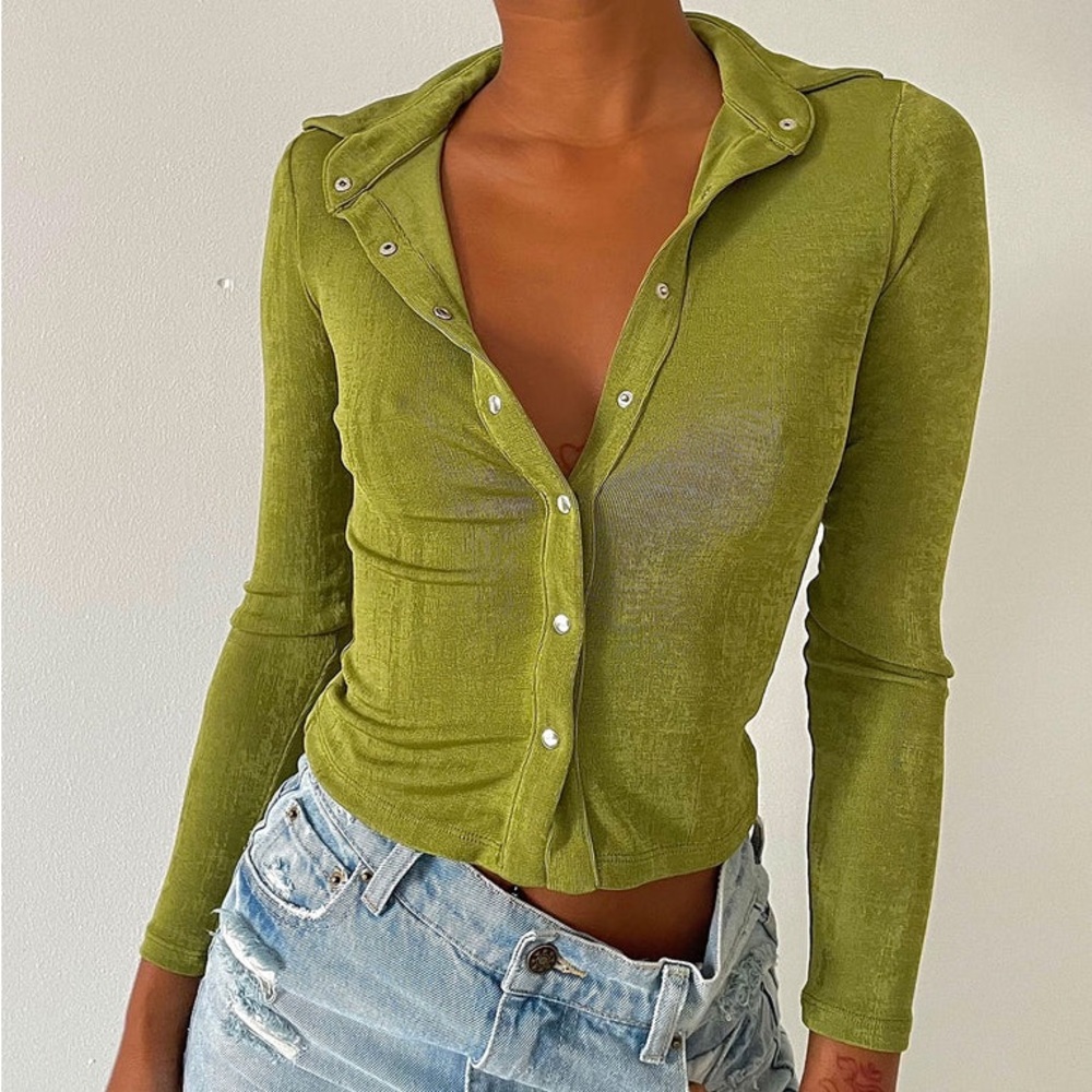 ELODY LONG SLEEVE TOP GREEN